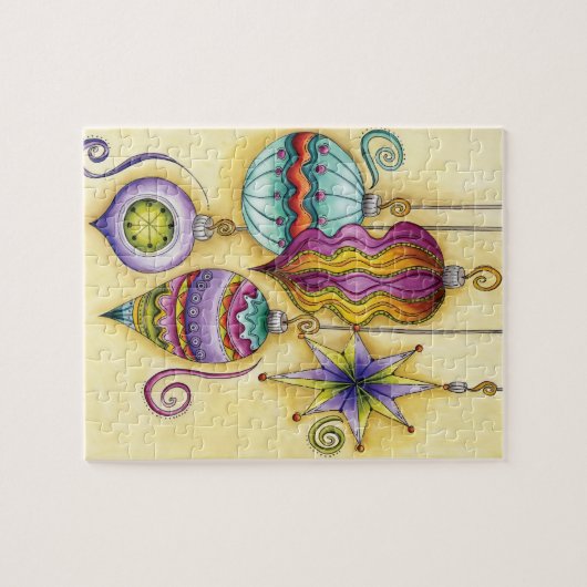 Prachtige kerstversieringen van glas legpuzzel (Horizontaal)