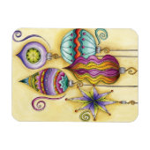 Prachtige kerstversieringen van glas magneet (Horizontaal)