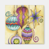 Prachtige kerstversieringen van glas magneet (Voorkant)