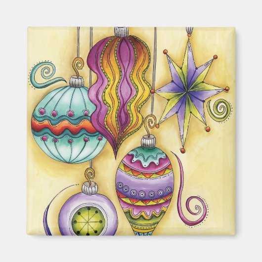 Prachtige kerstversieringen van glas magneet (Voorkant)