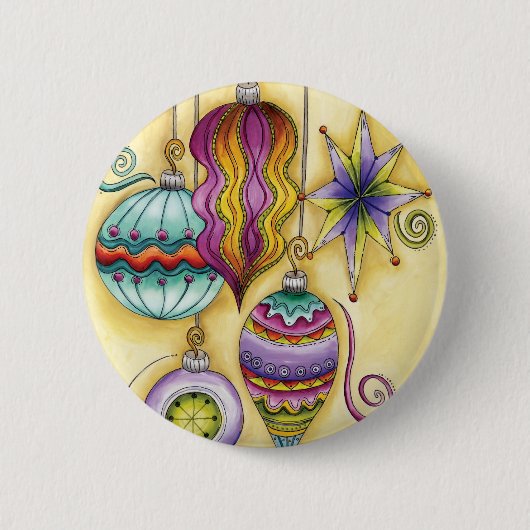 Prachtige kerstversieringen van glas ronde button 5,7 cm (Voorkant)