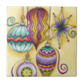 Prachtige kerstversieringen van glas tegeltje (Voorkant)