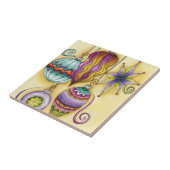 Prachtige kerstversieringen van glas tegeltje (Zijkant)