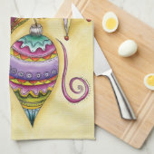 Prachtige kerstversieringen van glas theedoek (Quarter Fold)