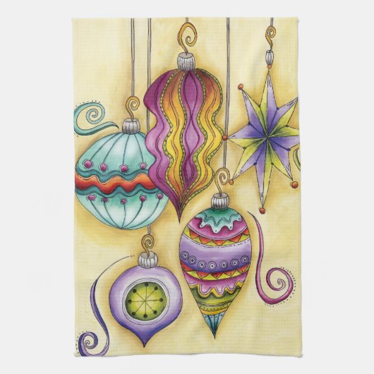 Prachtige kerstversieringen van glas theedoek (Verticaal)