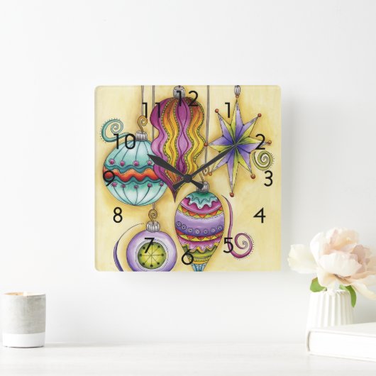 Prachtige kerstversieringen van glas vierkante klok (Huis)