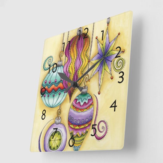 Prachtige kerstversieringen van glas vierkante klok (Hoek)