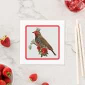 Prachtige kerstvogel party servetten (Insitu)