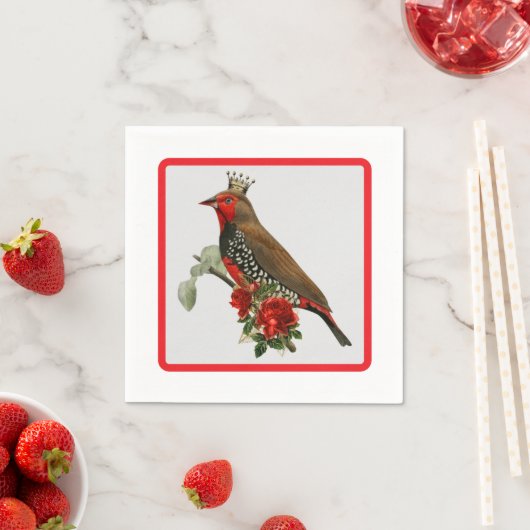 Prachtige kerstvogel party servetten (Insitu)