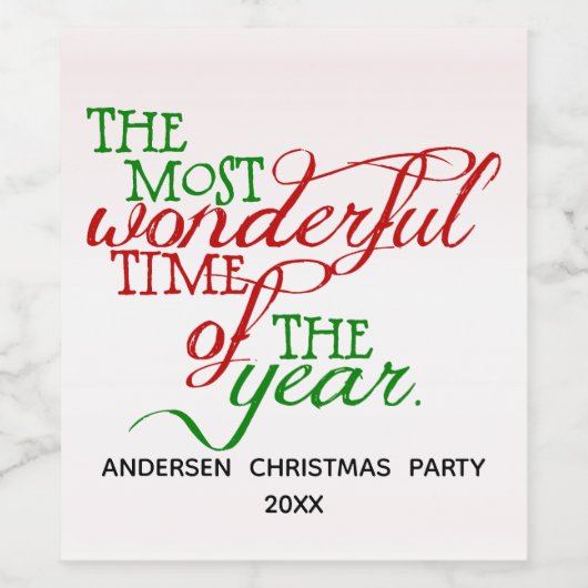 Prachtige kerstwijn of mousserende wijn label etiket (Enkel label)