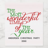 Prachtige kerstwijn of mousserende wijn label wijn etiket (Enkel label)