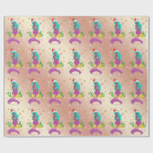 Prachtige kerstzeemeerminnen met sneeuwvlokken cadeaupapier (Vlak)