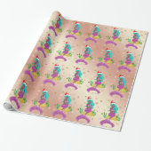 Prachtige kerstzeemeerminnen met sneeuwvlokken cadeaupapier (Uitgerold)