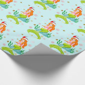 Prachtige kerstzeemeerminnen met sneeuwvlokken cadeaupapier (Hoek)