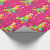 Prachtige kerstzeemeerminnen met sneeuwvlokken cadeaupapier (Hoek)