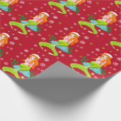 Prachtige kerstzeemeerminnen met sneeuwvlokken cadeaupapier (Hoek)