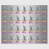 Prachtige kerstzeemeerminnen met sneeuwvlokken cadeaupapier (Vlak)