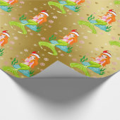 Prachtige kerstzeemeerminnen met sneeuwvlokken cadeaupapier (Hoek)