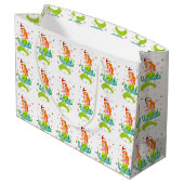 Prachtige kerstzeemeerminnen met sneeuwvlokken groot cadeauzakje (Achterkant Gekanteld)