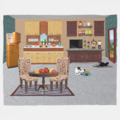 Prachtige Keuken Fleece Deken (Voorkant (Horizontaal))