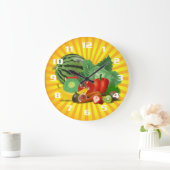 Prachtige keuken over groenten en fruit grote klok (Huis)