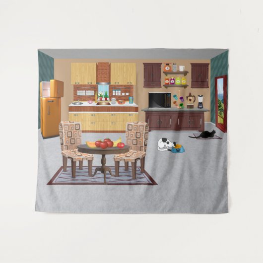 Prachtige Keuken Wandkleed (Voorkant (horizontaal))