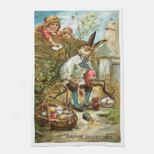 Prachtige keukenhanddoekjes paasmakereieren theedoek (Verticaal)