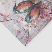 Prachtige Kingfish Amidst Flowers Tissuepapier (Detail)