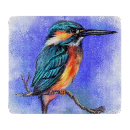 Prachtige Kingfisher Bird Cutting Board Snijplank (Voorkant)