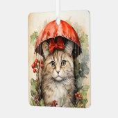 Prachtige Kitten Kerst Metalen Ornament (Voorkant links)