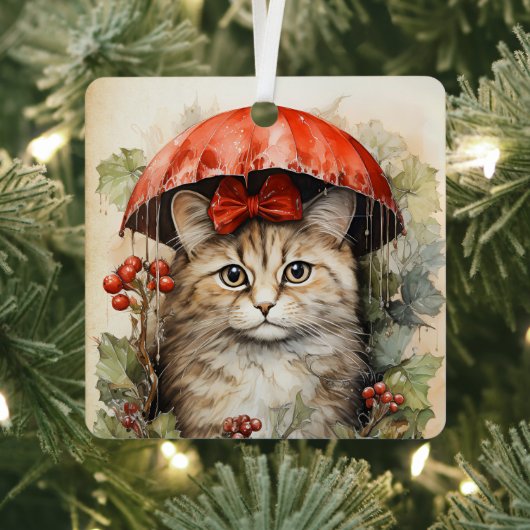 Prachtige Kitten Kerst Metalen Ornament (Insitu)