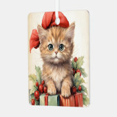 Prachtige Kitten Kerst Metalen Ornament (Voorkant links)