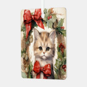Prachtige Kitten Kerst  Metalen Ornament (Voorkant links)