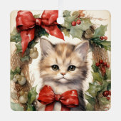 Prachtige Kitten Kerst  Metalen Ornament (Voorkant)