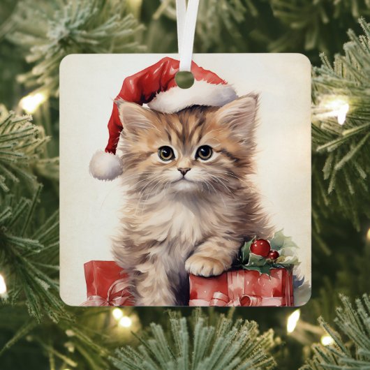 Prachtige Kittens Kerst  Metalen Ornament (Insitu)