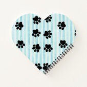 Prachtige Kittens & poten, blauw gestreepte hartvo Notitieboek (Achterkant)