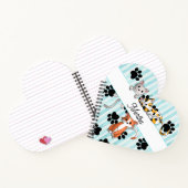 Prachtige Kittens & poten, blauw gestreepte hartvo Notitieboek (Binnen)