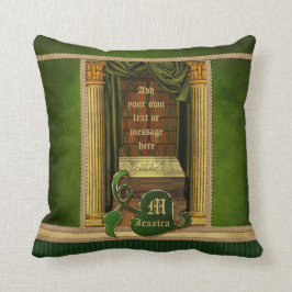 Prachtige klassieke bibliotheek Oude boeken Groene Kussen