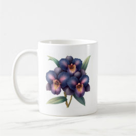 Prachtige klassieke blauwe en magenta orchidee koffiemok