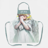 Prachtige kleine engelengel geloven in typografie schort (Voorkant)