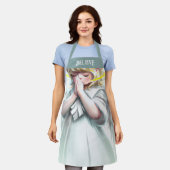 Prachtige kleine engelengel geloven in typografie schort (Gedragen)