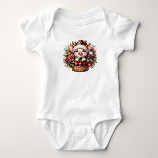 Prachtige kleine kerst Piggy Romper (Voorkant)