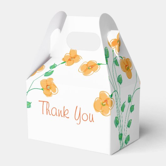 Prachtige kleine perzik bloemige gast gunst bedankdoosjes (Achterkant)