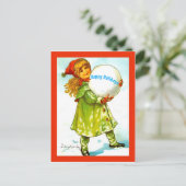 Prachtige  kleine Prettige feestdagen sneeuw Briefkaart (Staand voorkant)