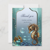 Prachtige kleine steampunk zeepaardje. bedankkaart (Voorkant)