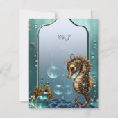 Prachtige kleine steampunk zeepaardje. bedankkaart (Achterkant)