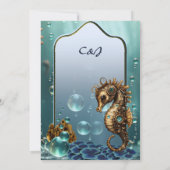 Prachtige kleine steampunk zeepaardje. kaart (Achterkant)