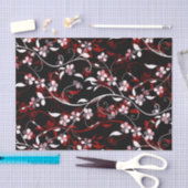 Prachtige kleur van de Floral-wijn, zwart en wit Tissuepapier (Craft)