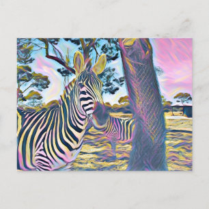 prachtige kleur van het zebra briefkaart