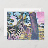 prachtige kleur van het zebra briefkaart (Voorkant / Achterkant)